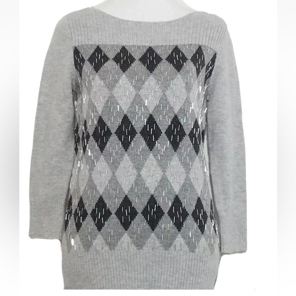 Talbots Pullover Gray Wool Blend sweater MP 8-10 NWOT